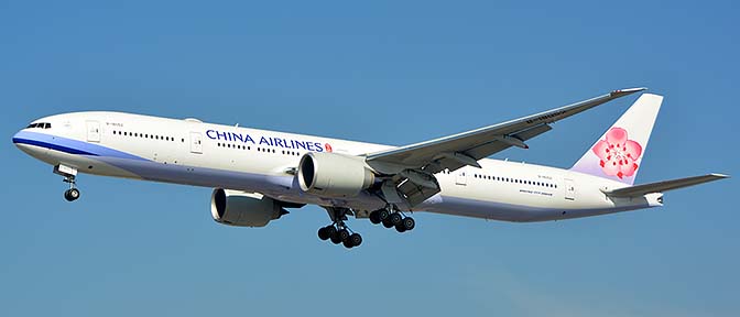 China Airlines Boeing 777-36NER B-18052, Los Angeles international Airport, January 19, 2015